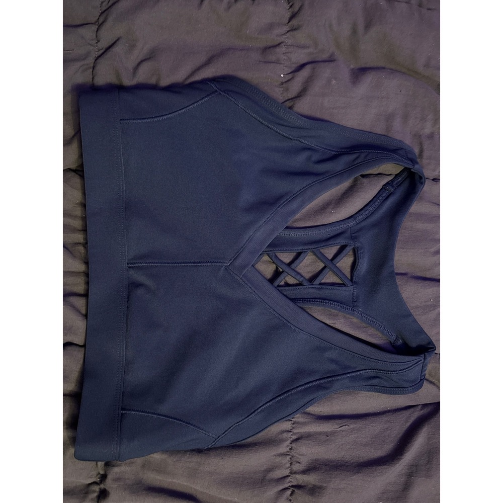 Avia Dark Green Criss Cross Back Sports Bra Medium Support Women's Size M
